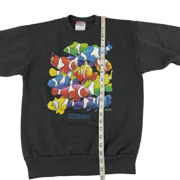 Vintage 90’s Hanes Pittsburgh Zoo & Aquarium Kids Sweatshirt Size L (14-16) Fish - Picture 5 of 6